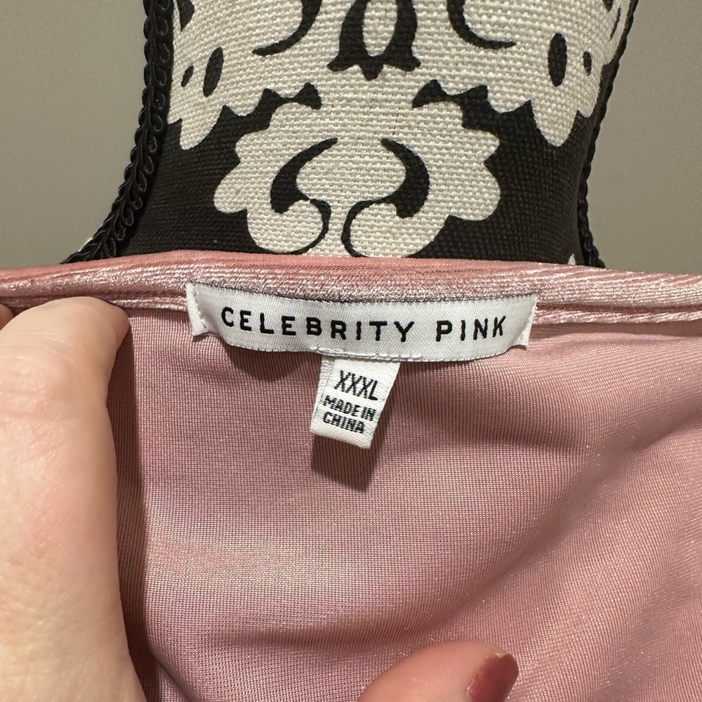 ❌SOLD❌Celebrity Pink Velvet Bodysuit - Picture 4 of 6